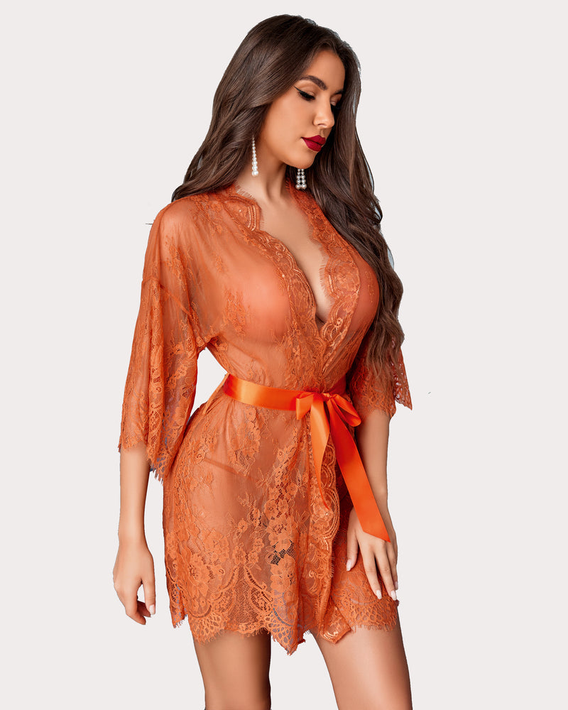 Spitze Kimono Mesh Robe