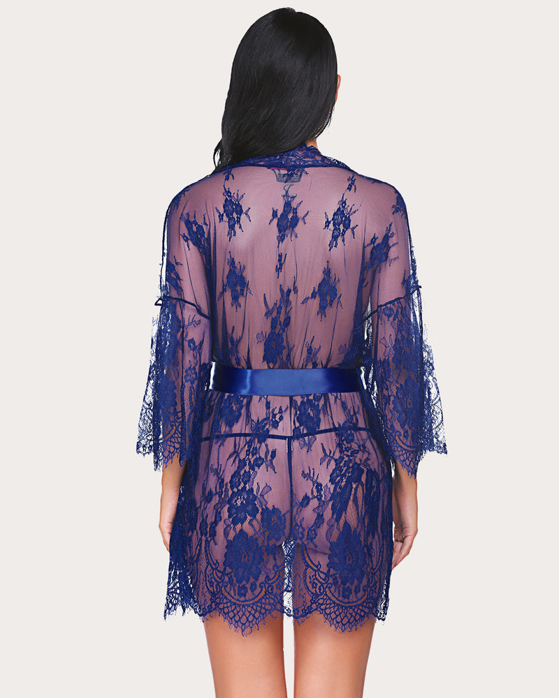 Spitze Kimono Mesh Robe