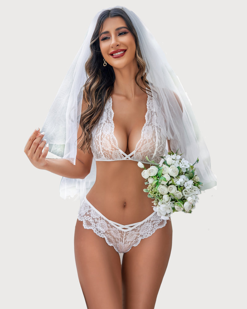 Spitze Dessous BH und Panty Set