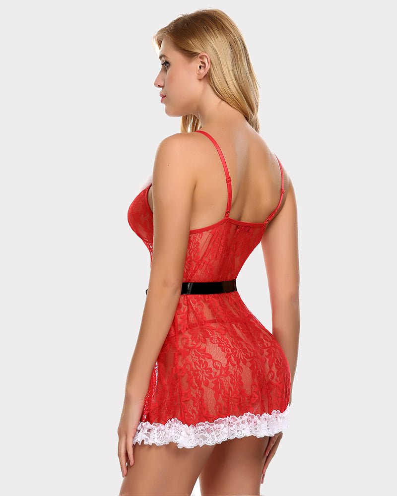 Santa Kleid Rot Dessous Babydoll
