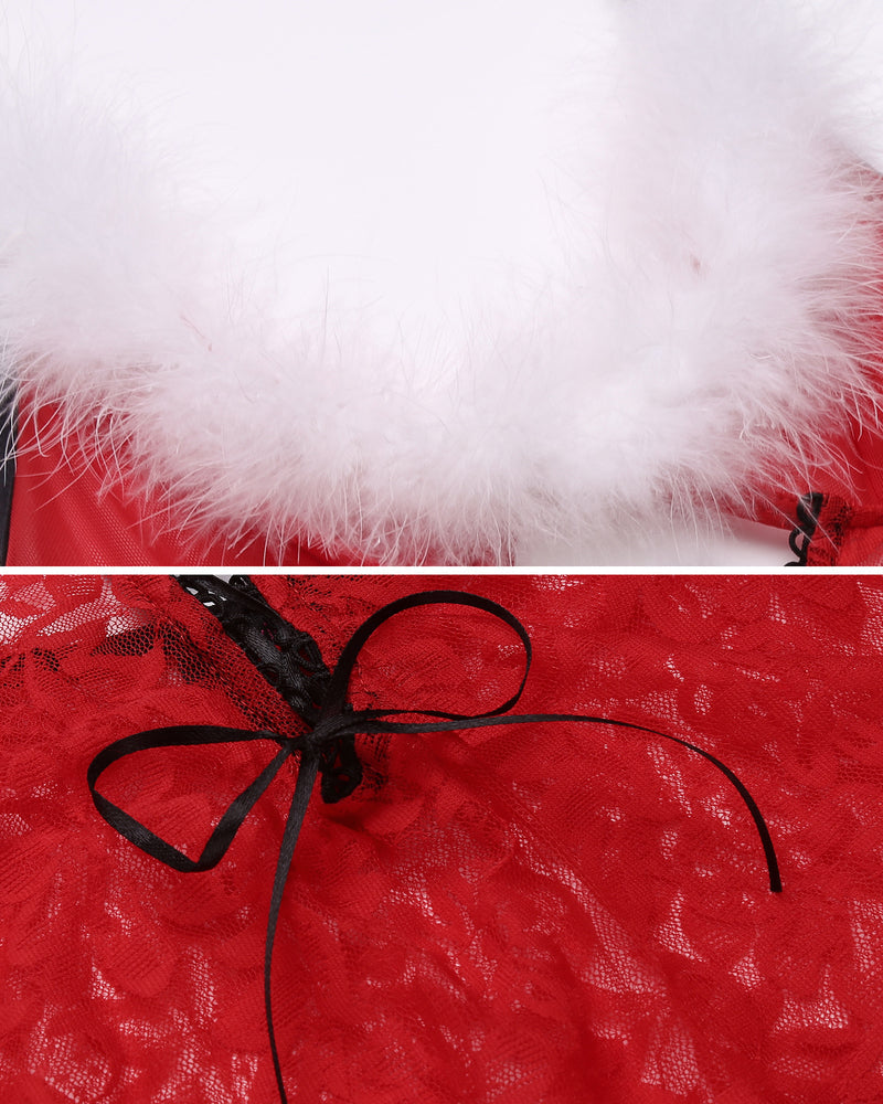 Weihnachtsmann-Dessous Teddy