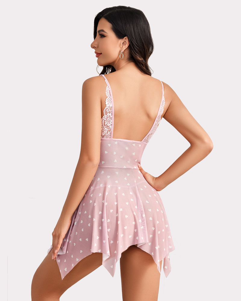 Weihnachten Babydoll mit Frontverschluss