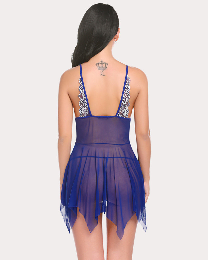 Spitze Frontverschluss V-Ausschnitt Babydoll