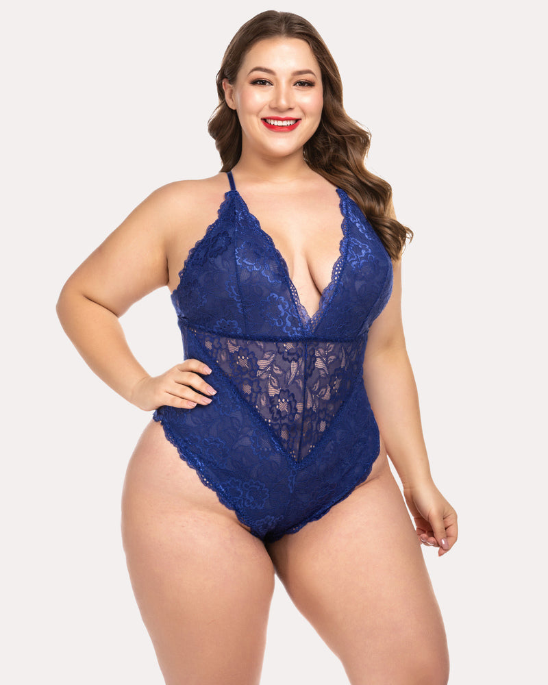 Pius Größe Snap Crotch Lace Bodysuit
