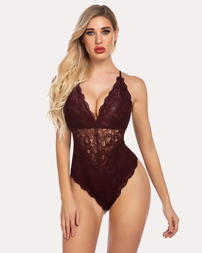 Pius Größe Snap Crotch Lace Bodysuit