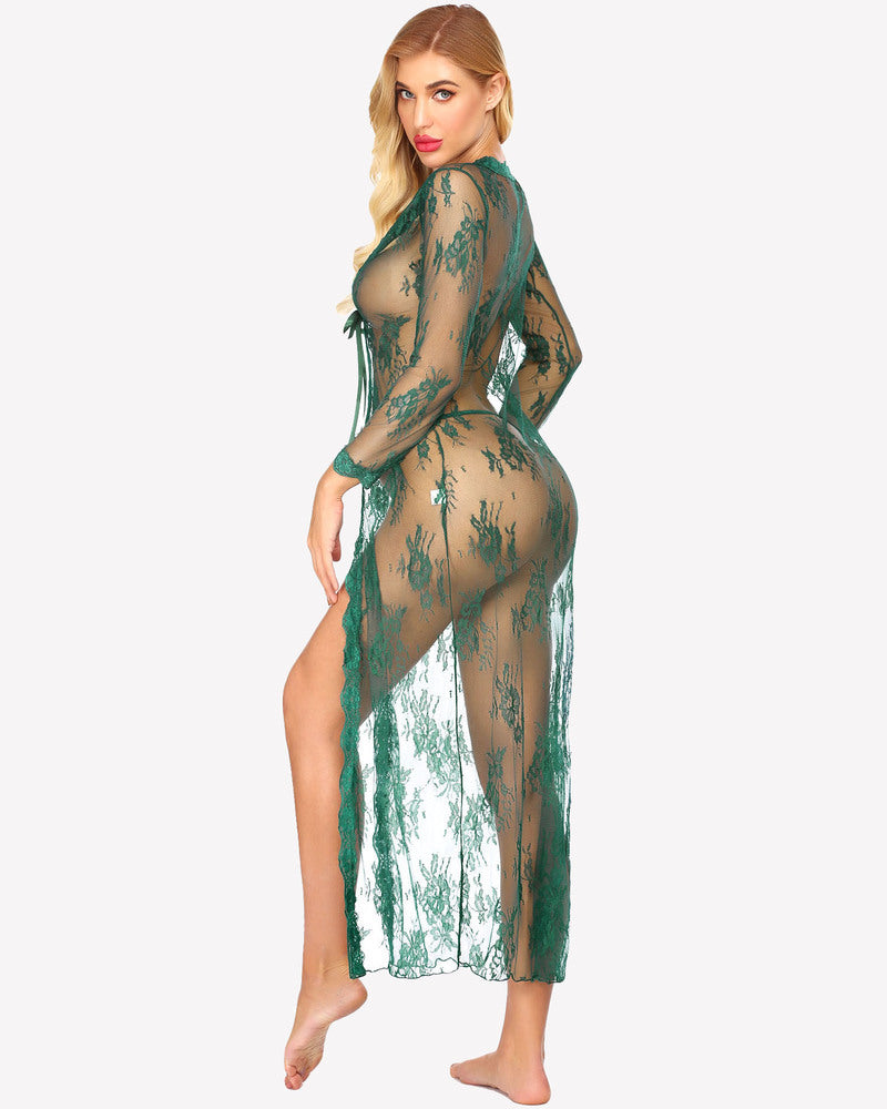 Spitze Robe Bridal Sheer Hochzeitskleid