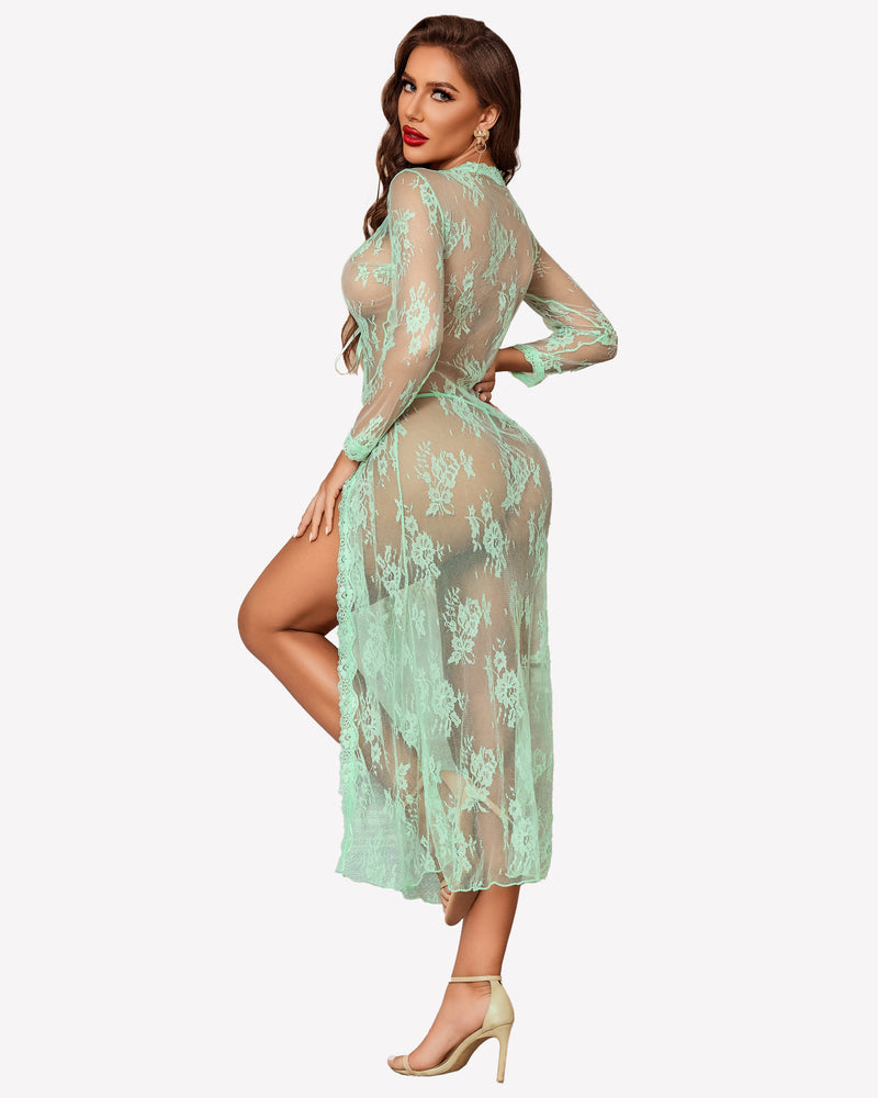 Spitze Robe Bridal Sheer Hochzeitskleid