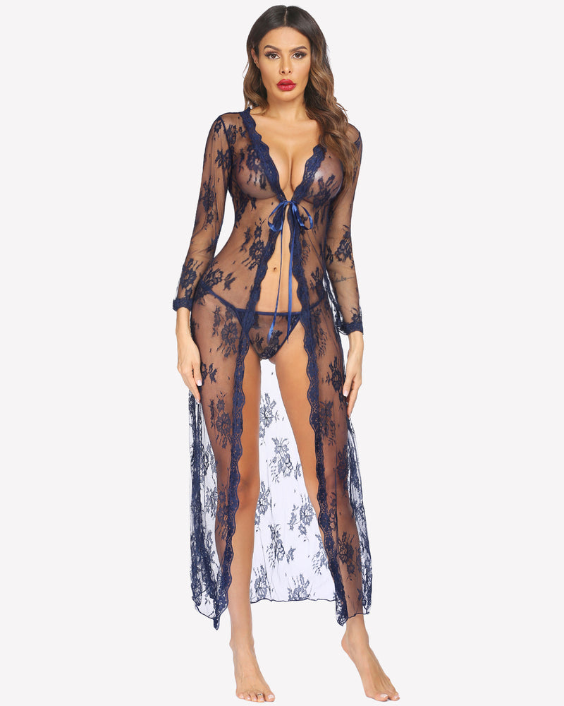 Spitze Robe Bridal Sheer Hochzeitskleid