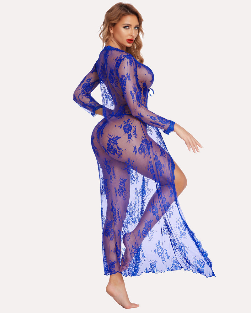 Spitze Robe Bridal Sheer Hochzeitskleid