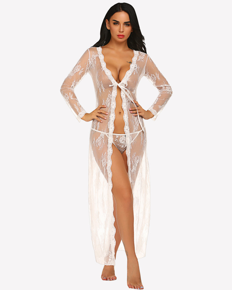Spitze Robe Bridal Sheer Hochzeitskleid