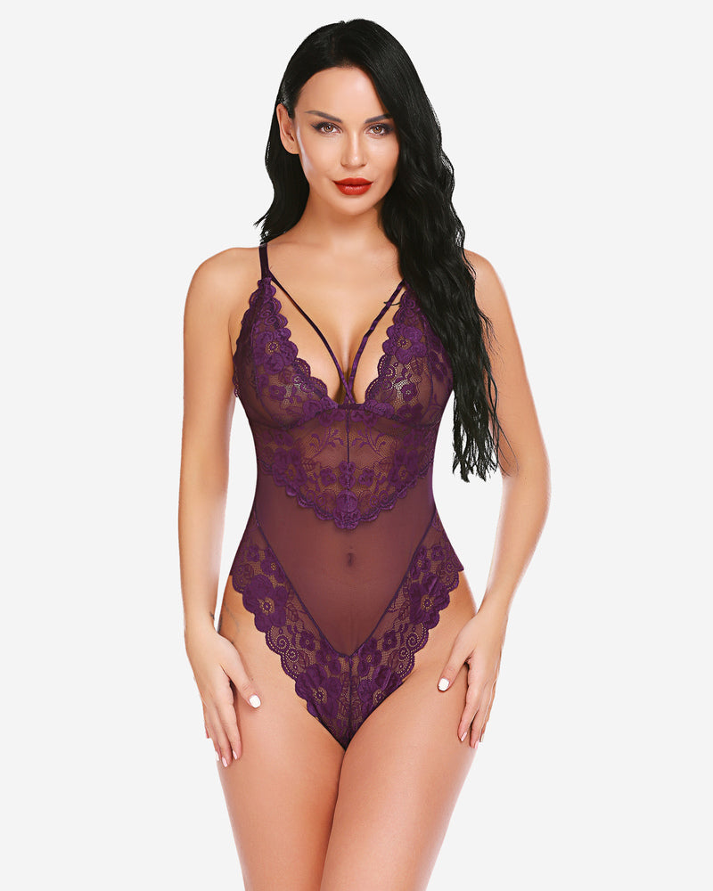 Plus Size Spitzen-Bodys mit Schnappverschluss