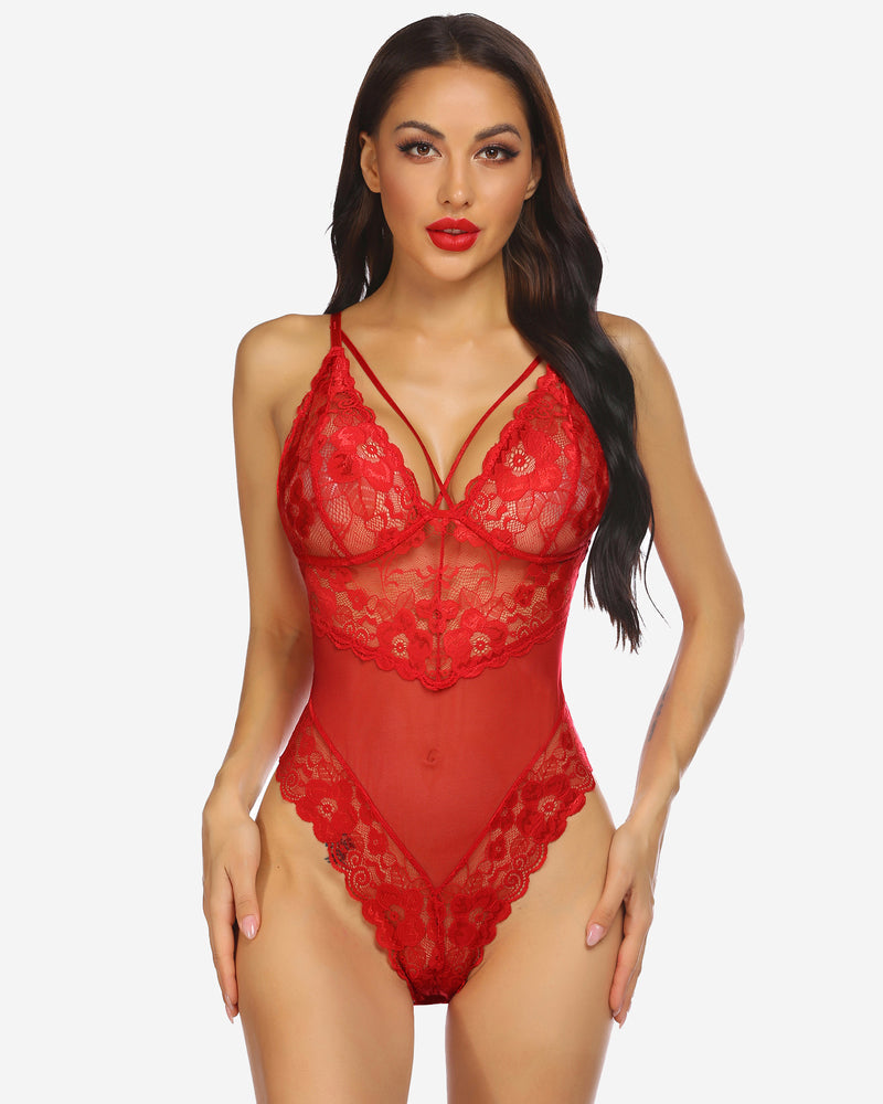 Plus Size Spitzen-Bodys mit Schnappverschluss