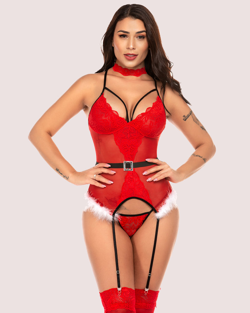 Spitze Dessous Set Korsett Outfits