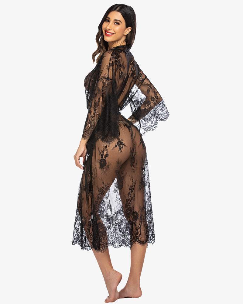 Spitze Kimono Robe Transparentes Nachthemd