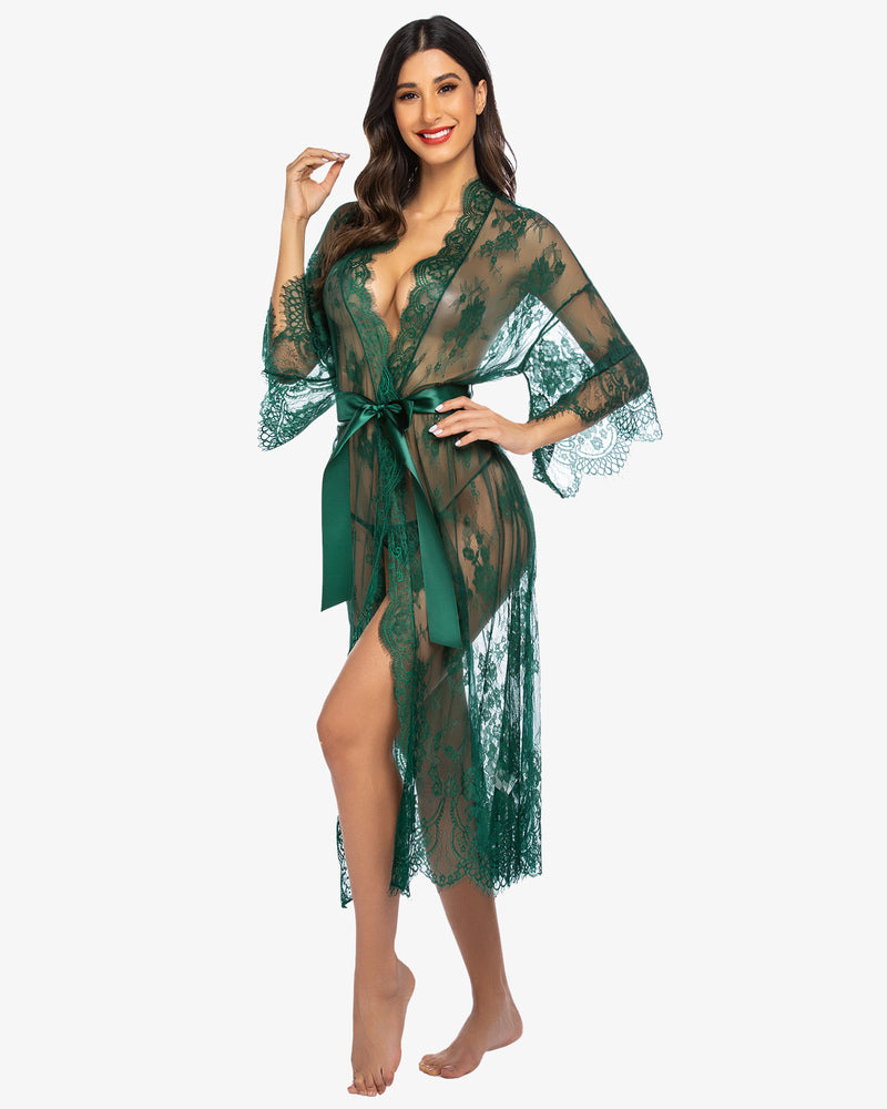Spitze Kimono Robe Transparentes Nachthemd