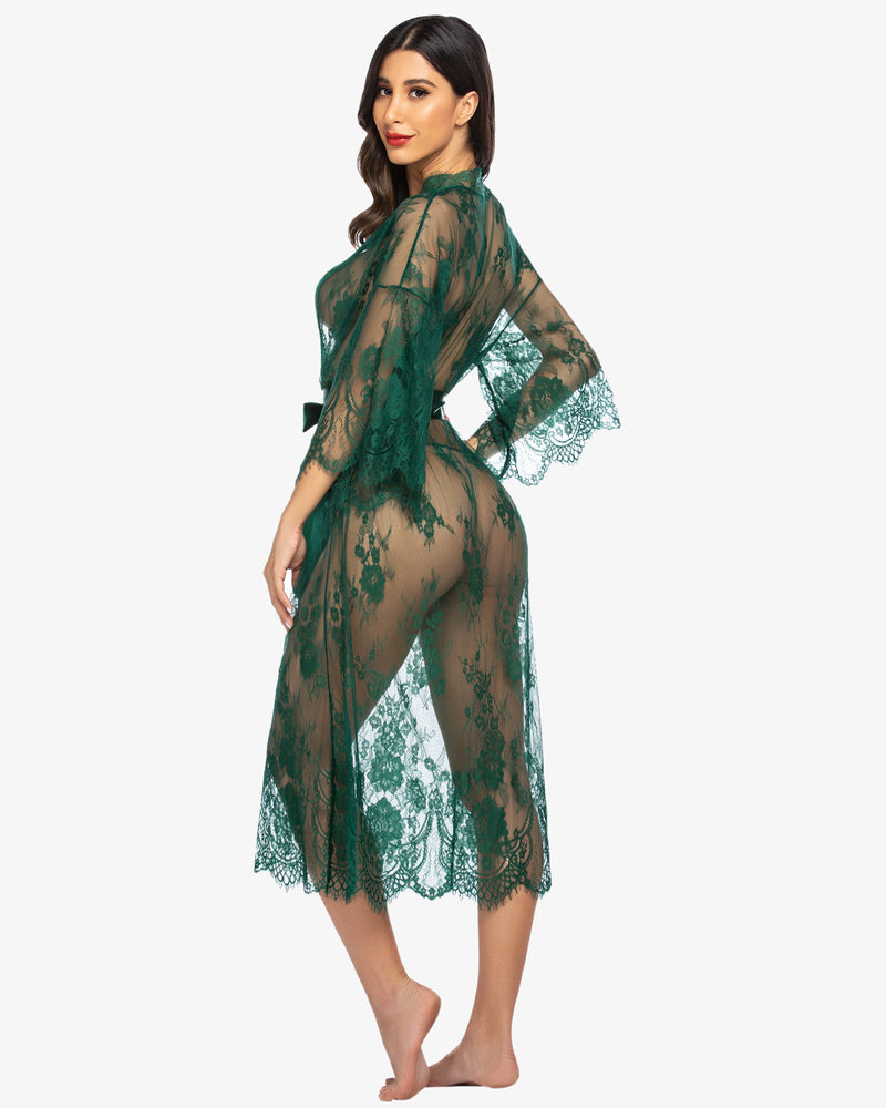 Spitze Kimono Robe Transparentes Nachthemd