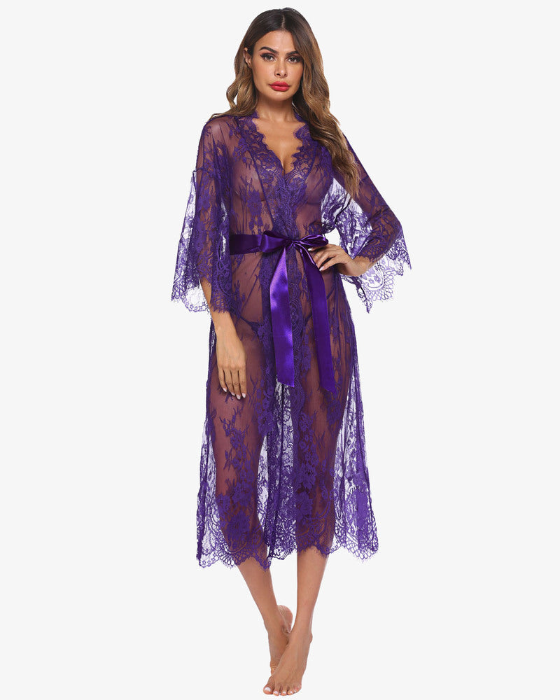 Spitze Kimono Robe Transparentes Nachthemd