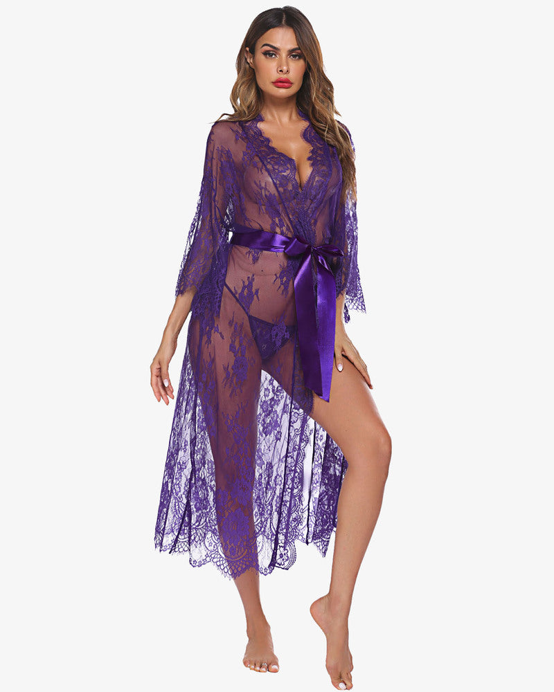 Spitze Kimono Robe Transparentes Nachthemd