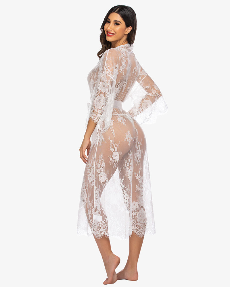 Spitze Kimono Robe Transparentes Nachthemd