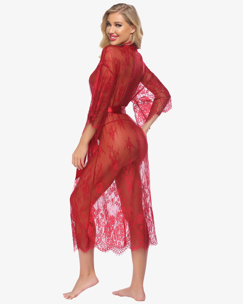 Spitze Kimono Robe Transparentes Nachthemd