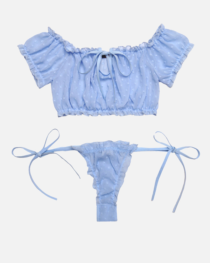 2 Packungen Mesh Ruffle BH und Panty Set