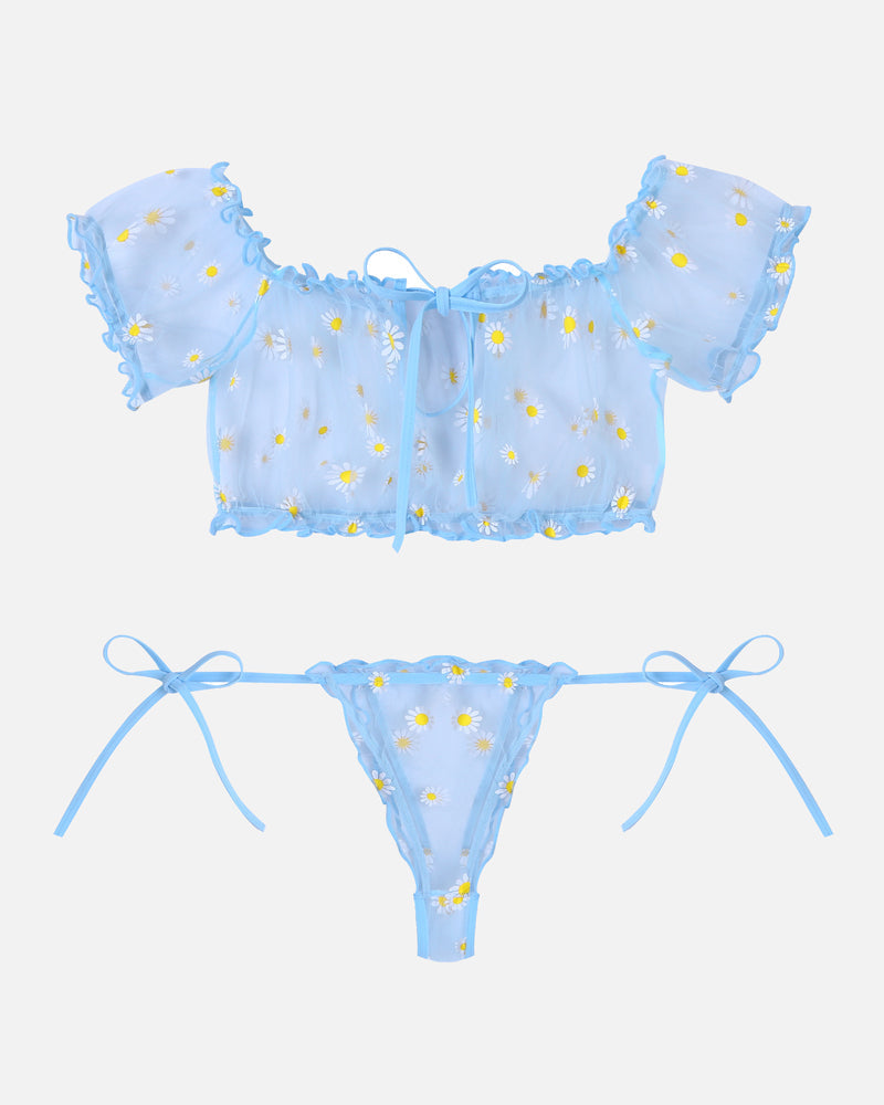 Leopard Ruffle BH und Panty Set
