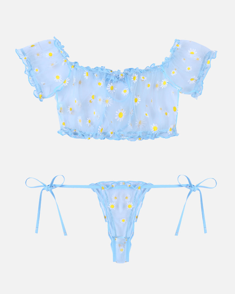 Leopard Ruffle BH und Panty Set