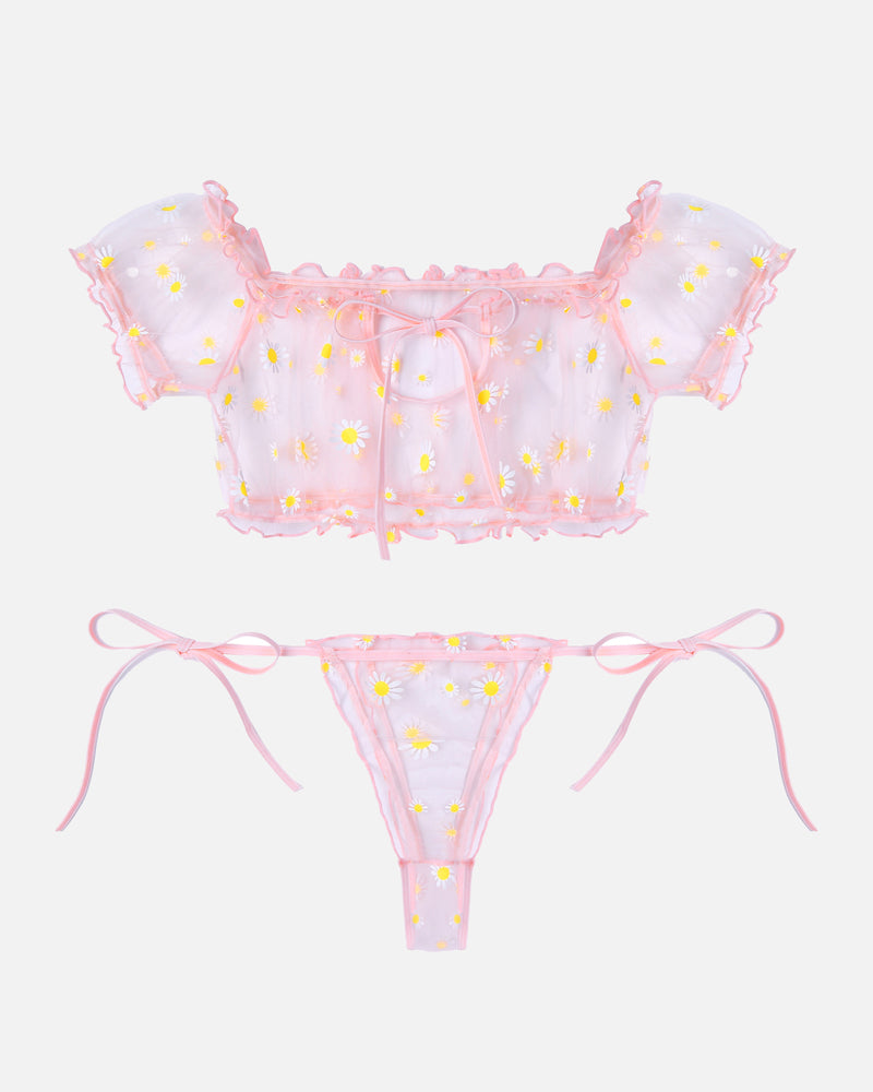 Leopard Ruffle BH und Panty Set