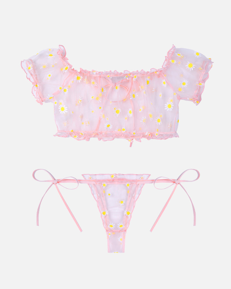 Leopard Ruffle BH und Panty Set