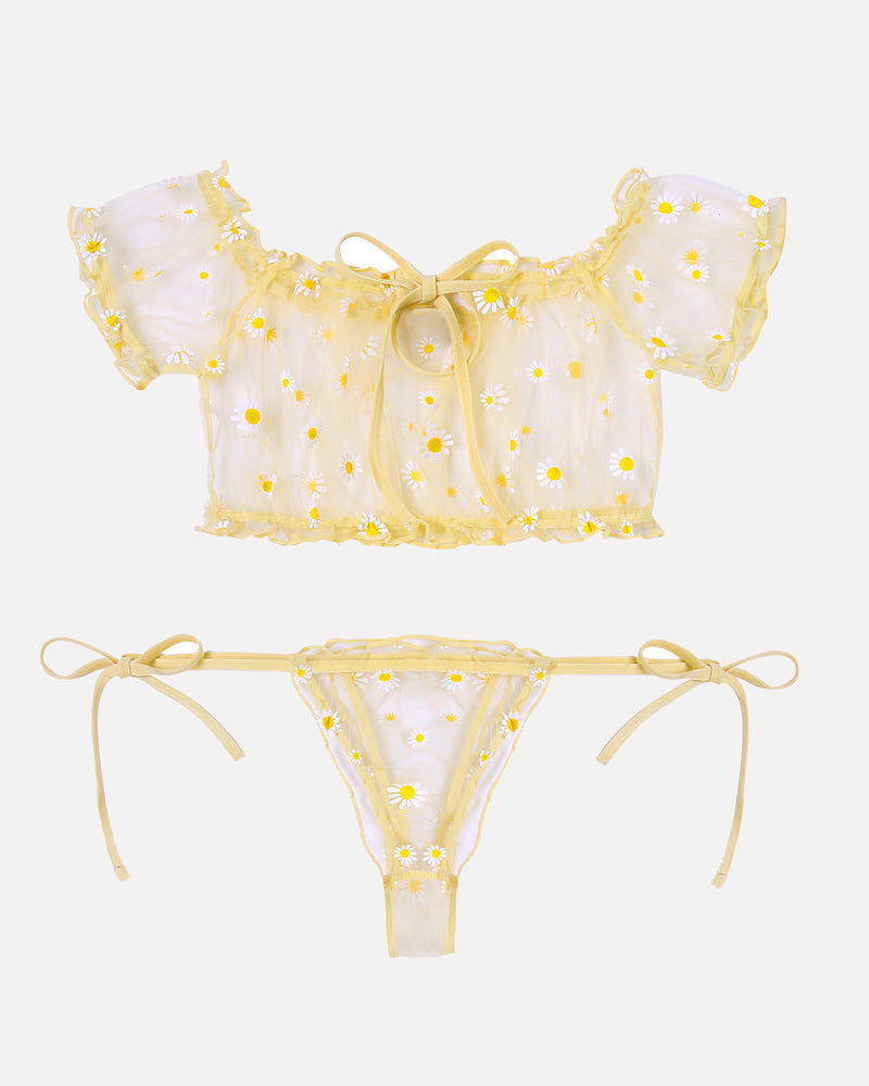 Leopard Ruffle BH und Panty Set