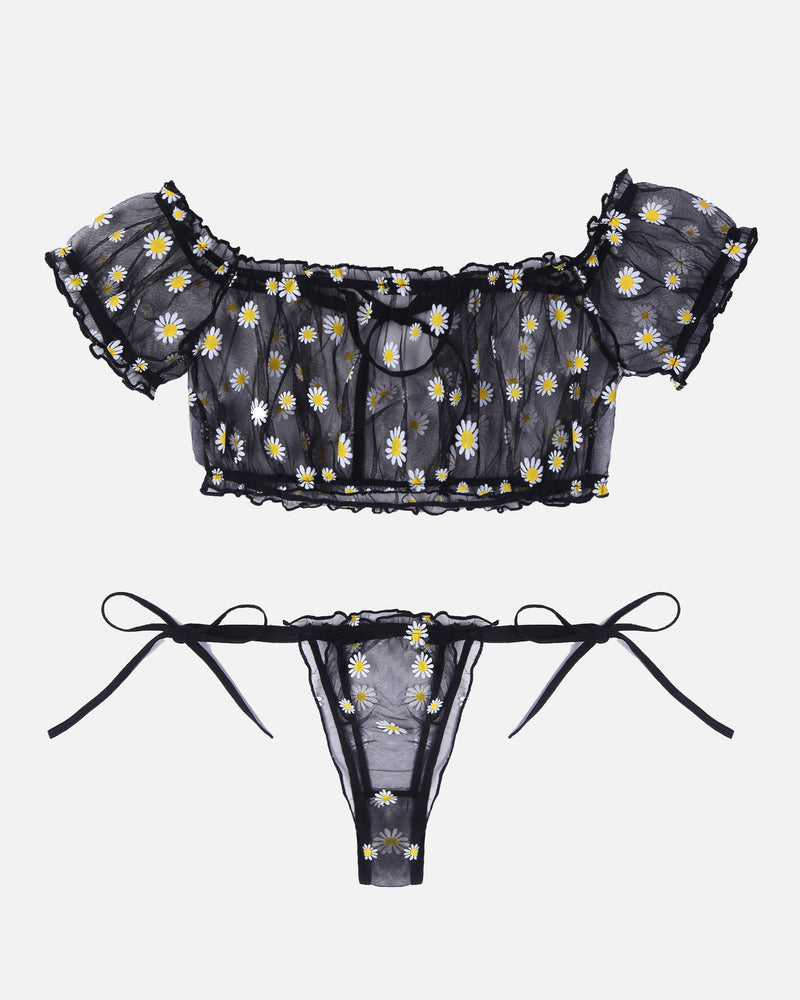 Leopard Ruffle BH und Panty Set