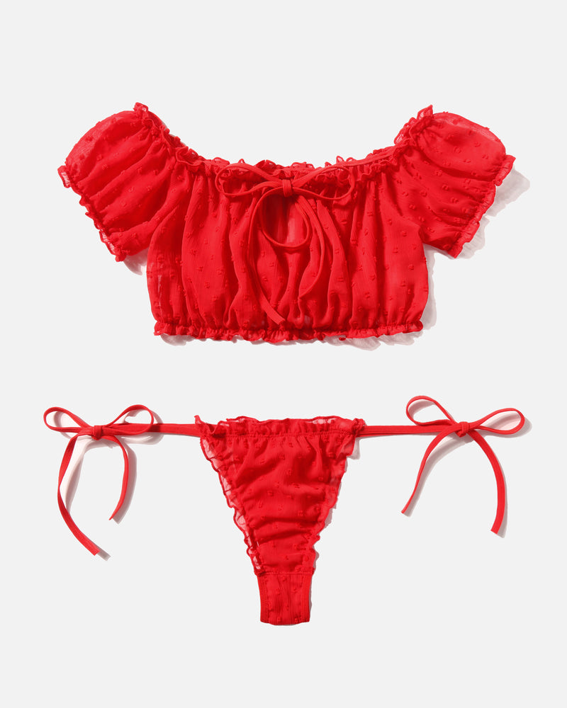 Weihnachtsdessous BH und Höschen Set
