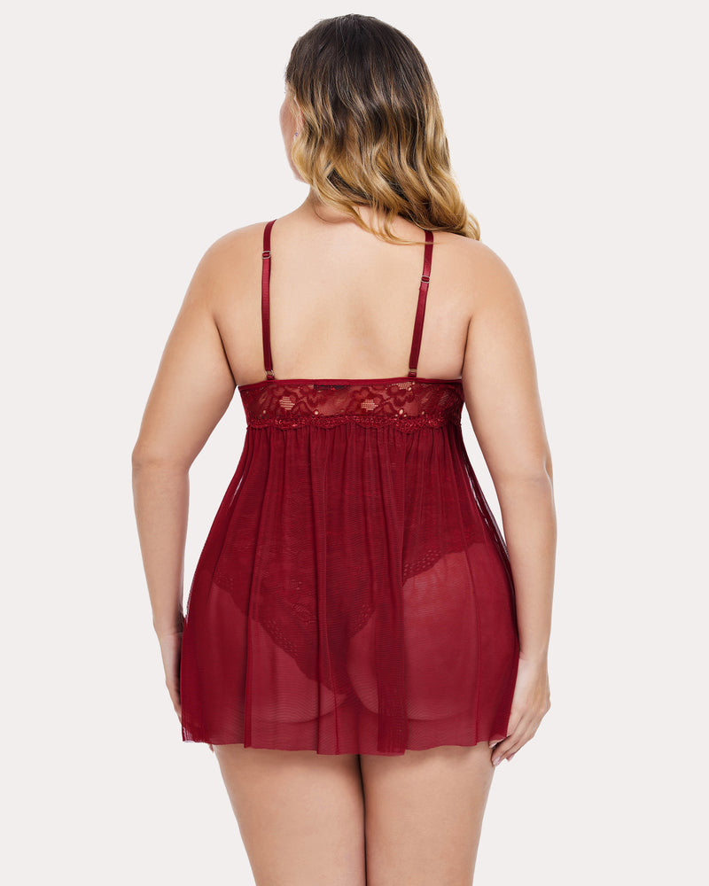Plus Größe Leopard Snap Crotch Babydoll