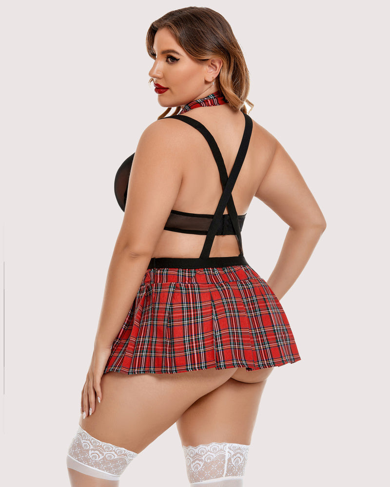 Plus Size Krawatten-Top und Mini-Rock