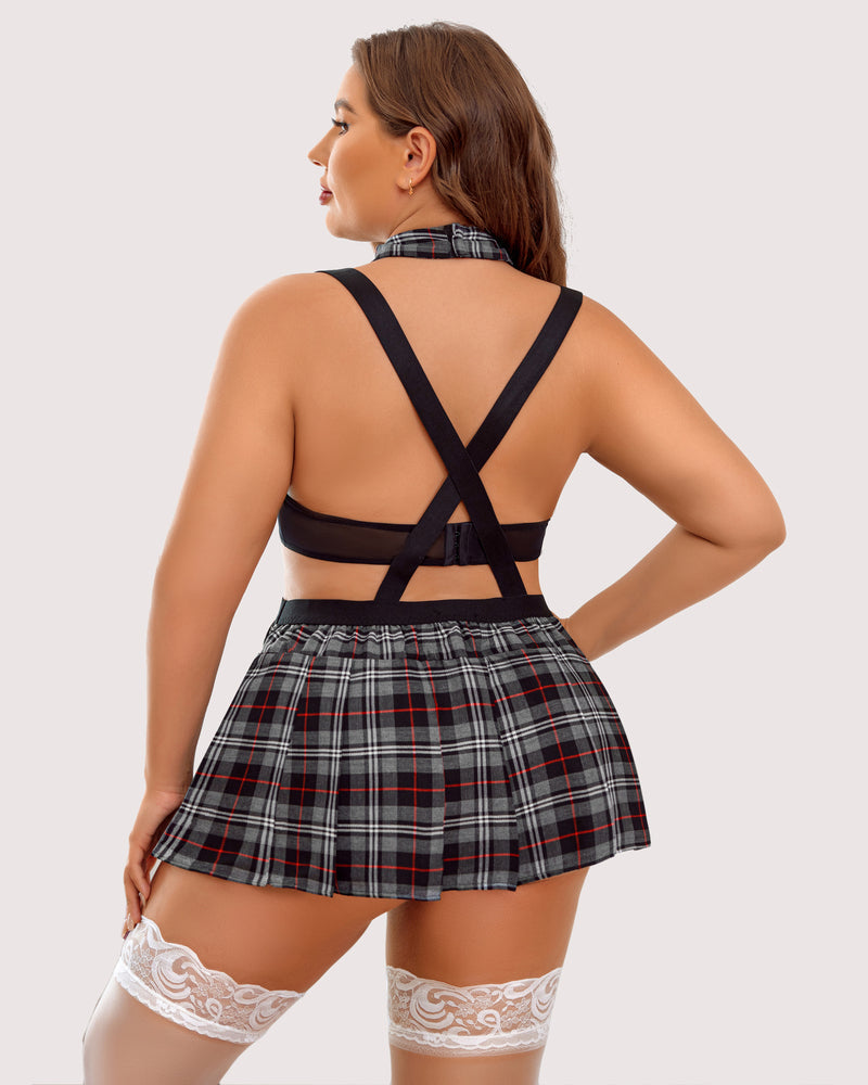Plus Size Krawatten-Top und Mini-Rock