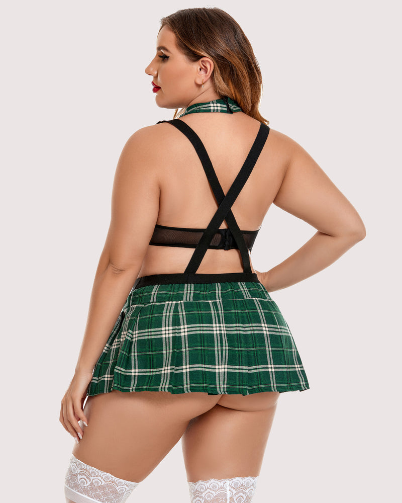 Plus Size Krawatten-Top und Mini-Rock