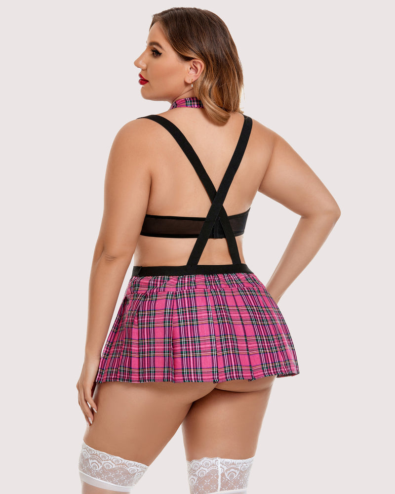 Plus Size Krawatten-Top und Mini-Rock