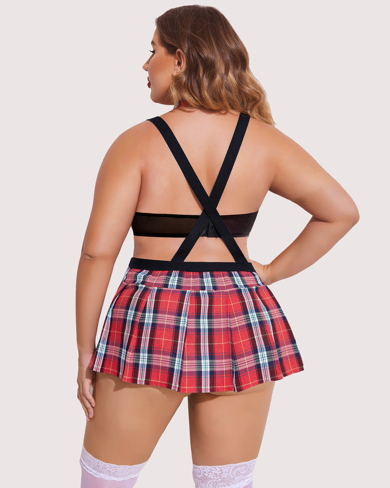 Plus Size Krawatten-Top und Mini-Rock