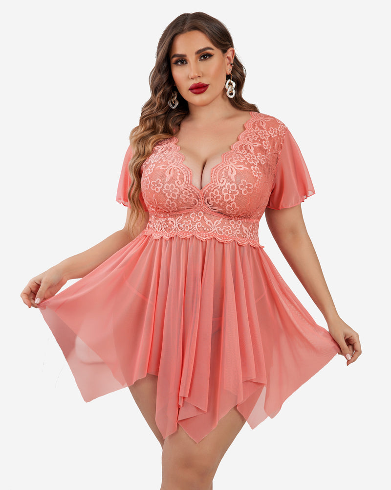 Plus Size Floral Spitze Dessous