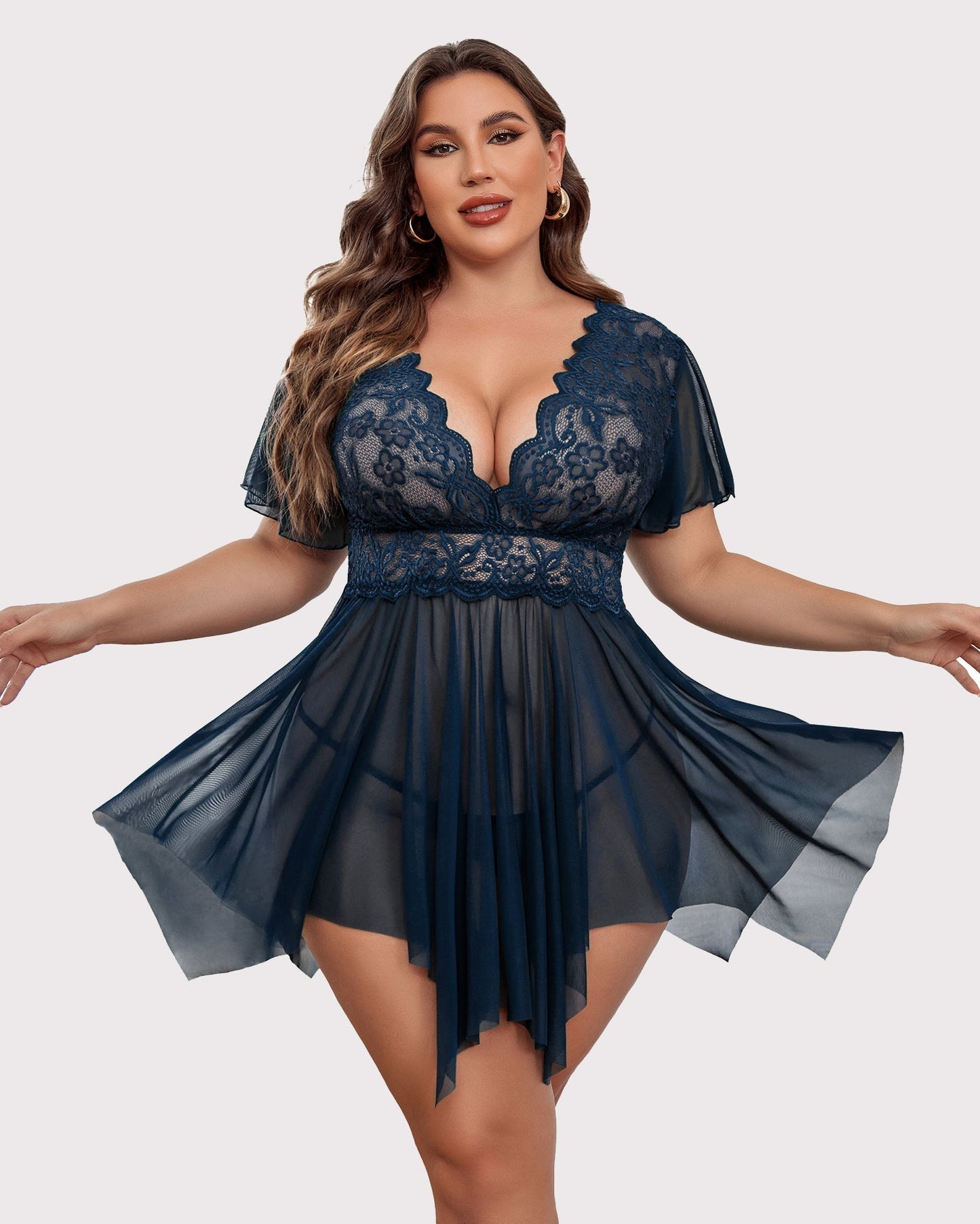 Plus Size Floral Spitze Dessous