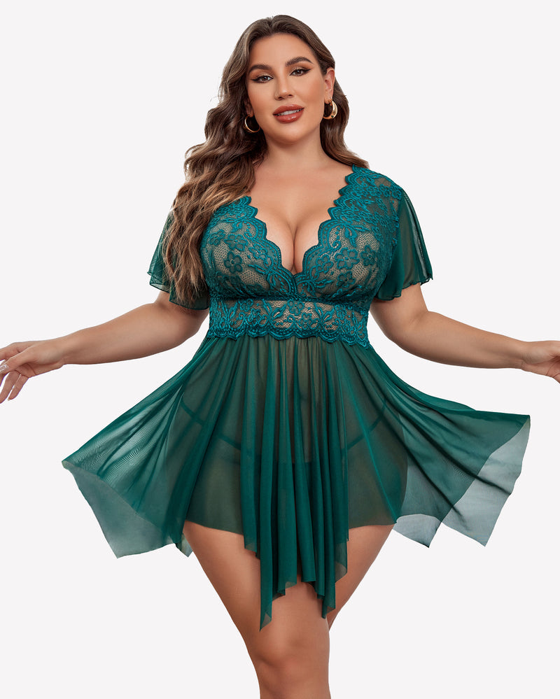 Plus Size Floral Spitze Dessous