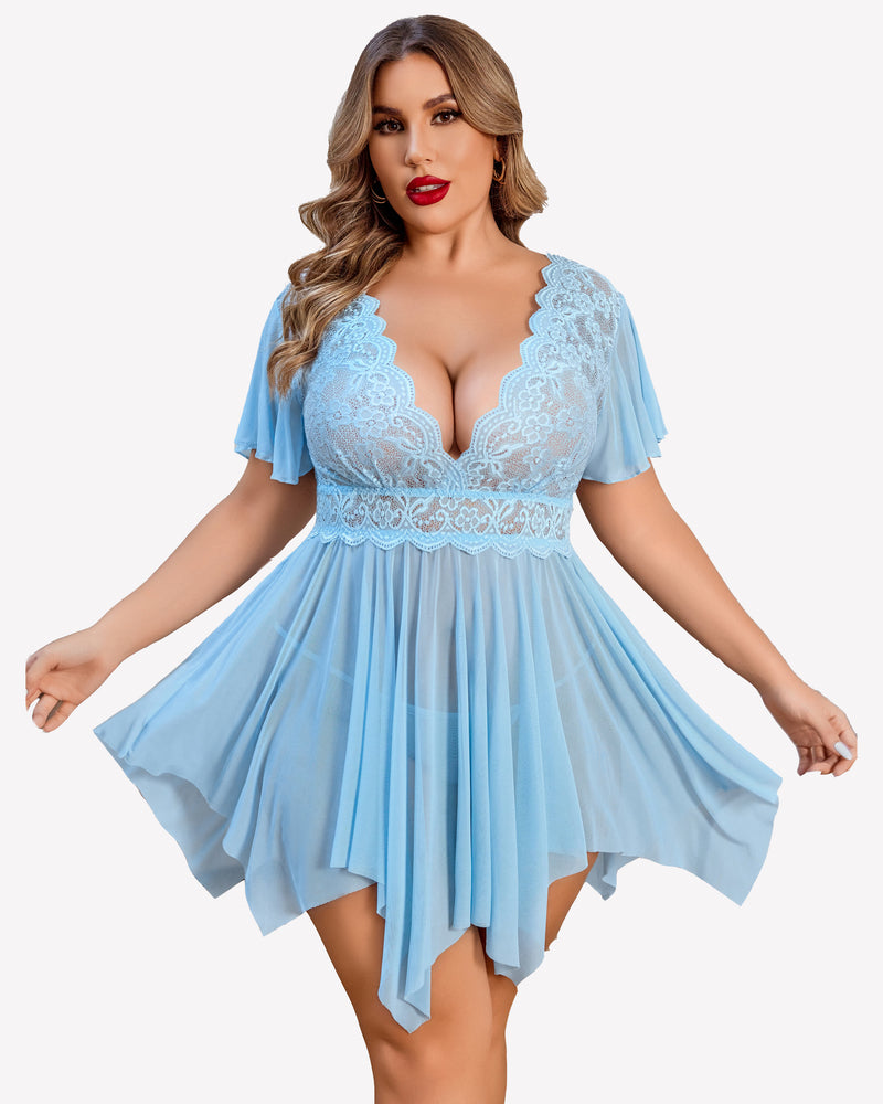 Plus Size Floral Spitze Dessous