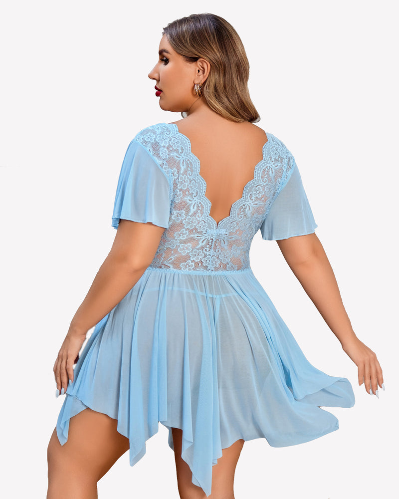 Plus Size Floral Spitze Dessous