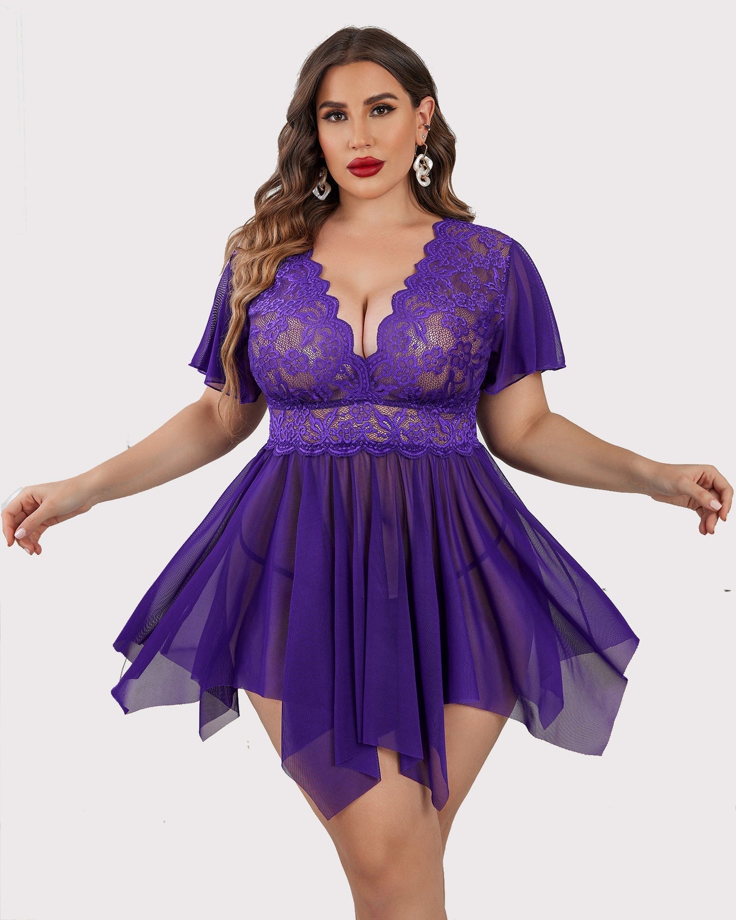 Plus Size Floral Spitze Dessous