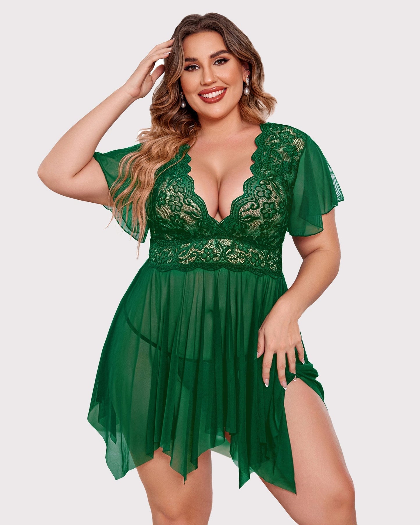 Plus Size Floral Spitze Dessous
