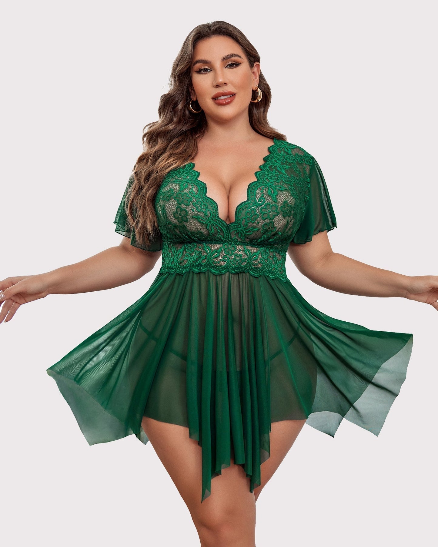 Plus Size Floral Spitze Dessous