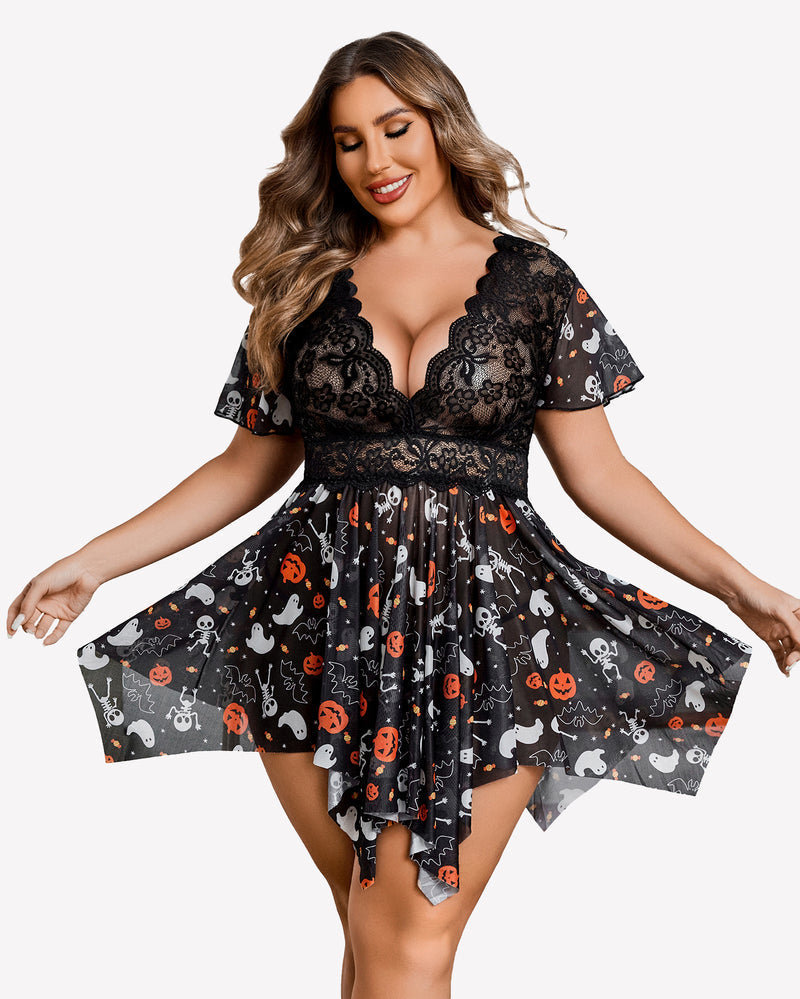 Plus Size Floral Spitze Dessous