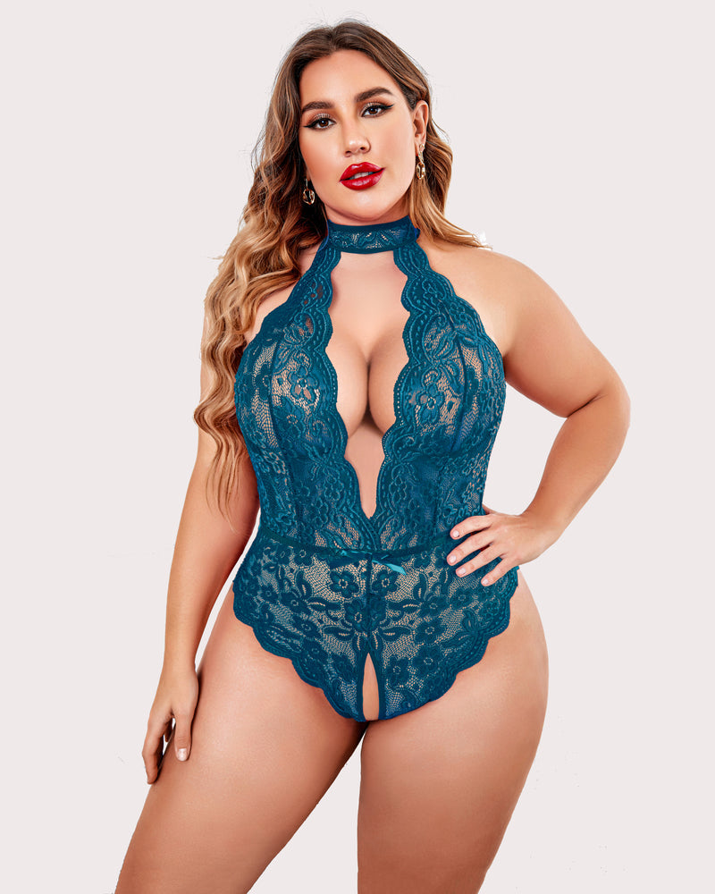 Wunderschöner Bodysuit mit Spitzendruck in Übergröße