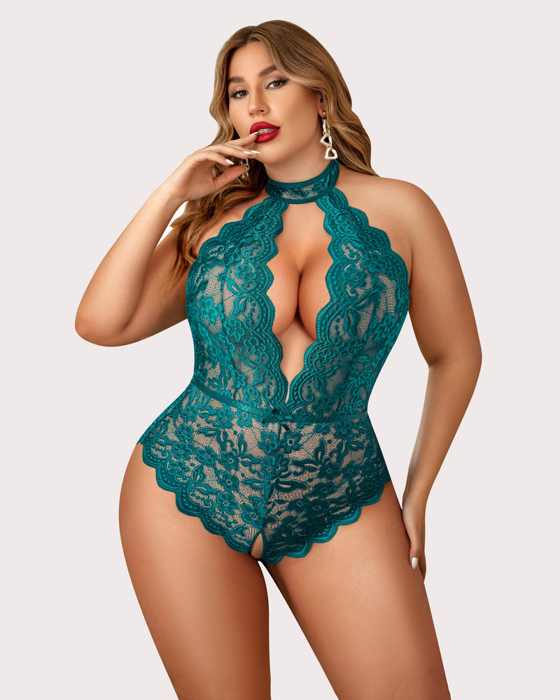 Wunderschöner Bodysuit mit Spitzendruck in Übergröße