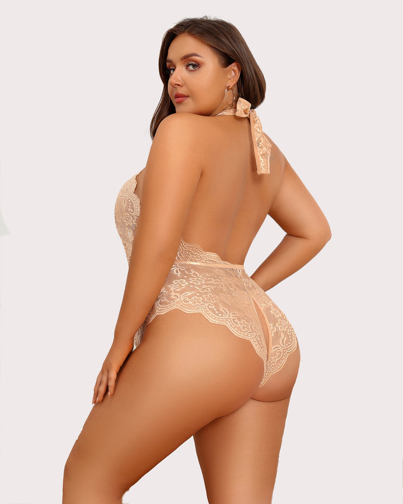 Wunderschöner Bodysuit mit Spitzendruck in Übergröße